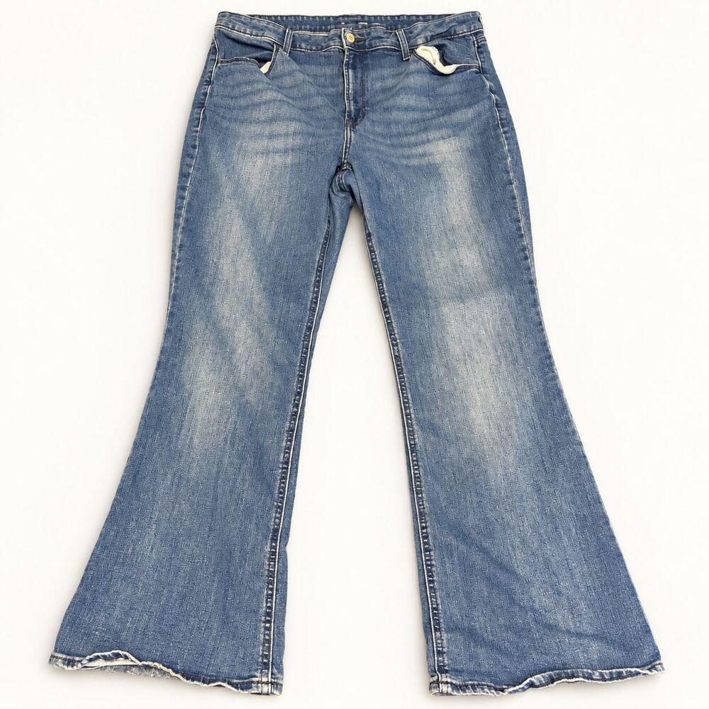 Old Navy High-Rise Flare Jeans Size 16 Blue Stretch Denim